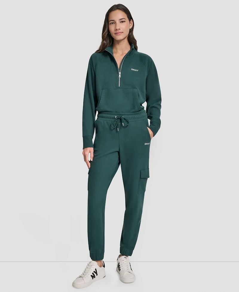 Dkny Sport Women's Studded-Logo Cargo Joggers