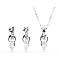 Swarovski Mesmera Rhodium Plated Earrings and Necklace Set