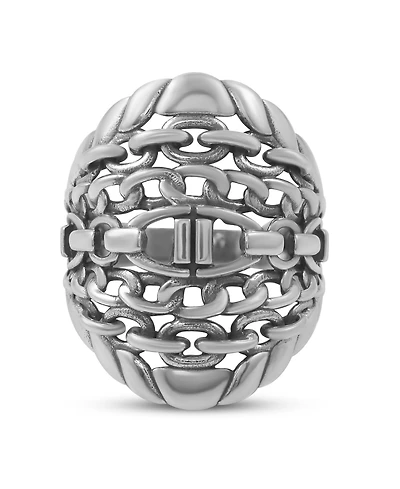 American West Jewelry Sterling Silver Stirrup Chain Ring