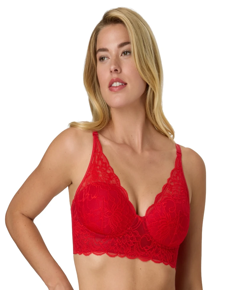 Maidenform Women's Pure Comfort Lace & Mesh Longline Wireless Bralette DM1188