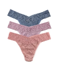 Hanky Panky Women's Signature Lace Original Rise 3 Pack Thong Underwear