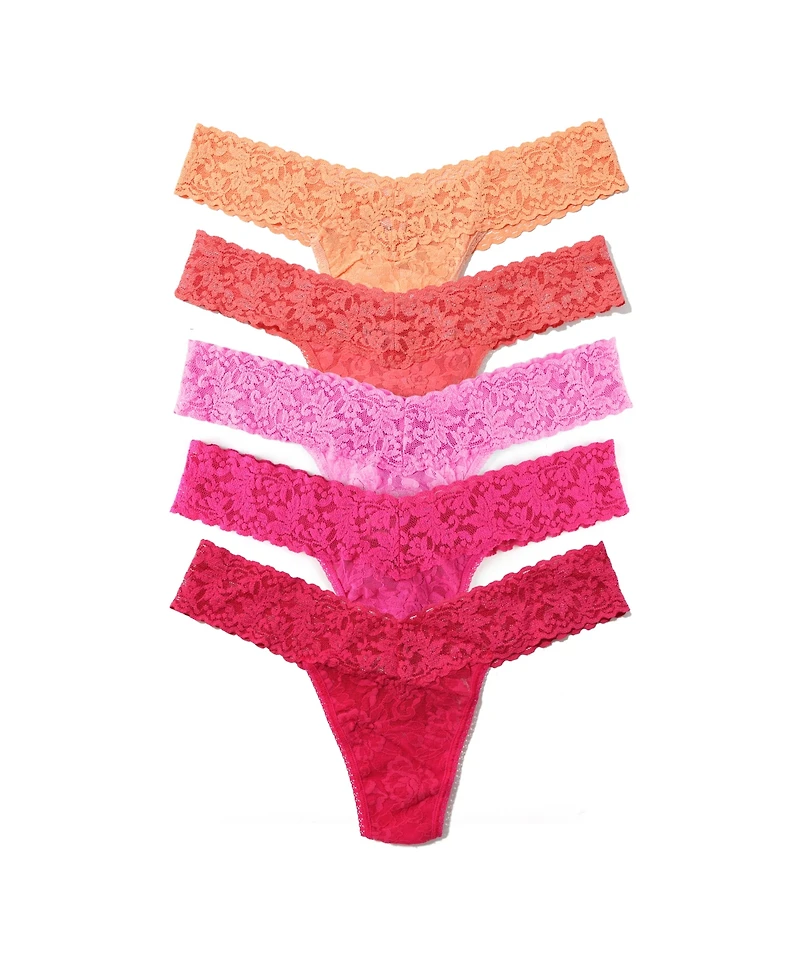 Hanky Panky Women's Signature Lace Low Rise 5 Pack Thong Underwear