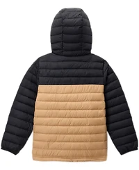 Columbia Big Boys Powder Lite Ii Quilted Colorblocked Full-Zip Hooded Jacket