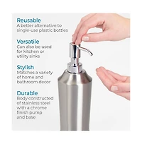 iDesign Brushed Stainless Steel Soap Dispenser - Split Finish