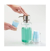 iDesign Mouthwash Caddy with Cup Holder - Clear/Brushed