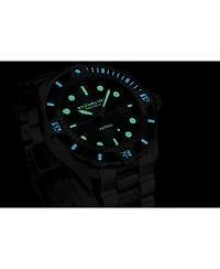 Stuhrling Men s Astral Diver 44mm Swiss Automatic Watch, Teal Dial, Stainless Steel Bracelet, Rotating Bezel, 200M Water Resistant