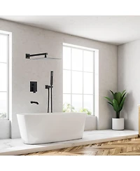 3-Spray Patterns With 2.5 Gpm 10 in. Showerhead Wall Mounted Dual Shower Heads Valve Matte Black