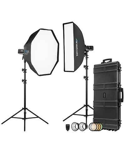Westcott FJ400 Ii 400W Strobe 2-Light Location Hard Case Kit with Fj-X3 S Wireless Trigger for Sony Cameras