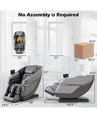 Costway Full Body Zero Gravity Massage Chair with Airbags Waist Heater Foot Rollers