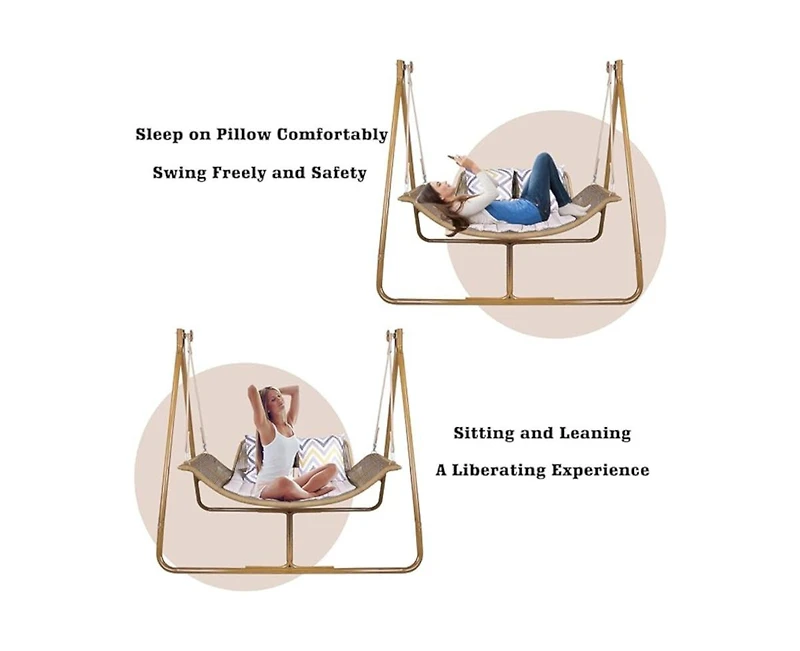 Flynama 570 lb Capacity Hammock Swing Chair with Stand for Indoor and Outdoor Use