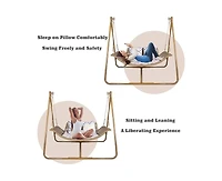 Flynama 570 lb Capacity Hammock Swing Chair with Stand for Indoor and Outdoor Use