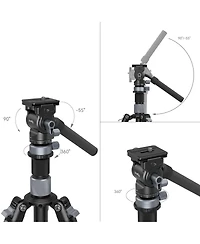 SmallRig 4-Section Carbon Fiber Travel Tripod with CH20 Fluid Video Head