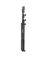Manfrotto 10.9' Plated Steel Heavy Duty Light Stand with Leveling Leg, Black