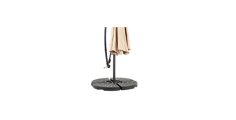 Flynama 10 Ft Khaki Offset Patio Umbrella with Tilt and Crank