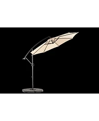 Flynama 10 Ft Khaki Offset Patio Umbrella with Tilt and Crank
