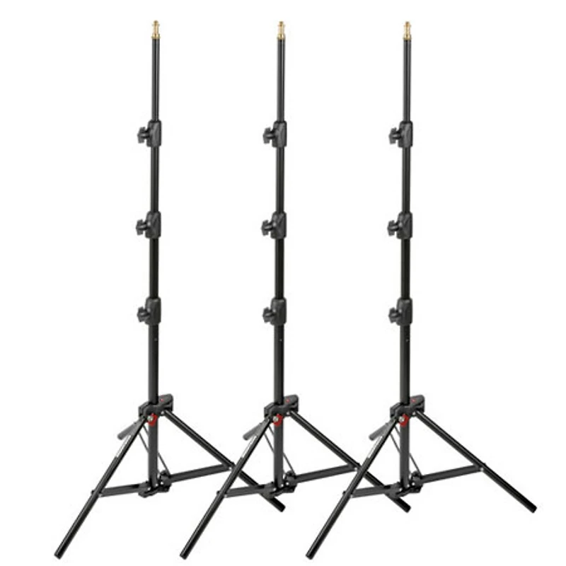 Manfrotto 1051BAC 83" Air Cushioned Aluminum Mini Compact Stand with 4-Sections & 3 Risers, Black