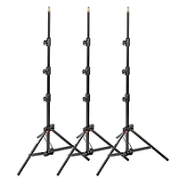 Manfrotto 1051BAC 83" Air Cushioned Aluminum Mini Compact Stand with 4-Sections & 3 Risers, Black