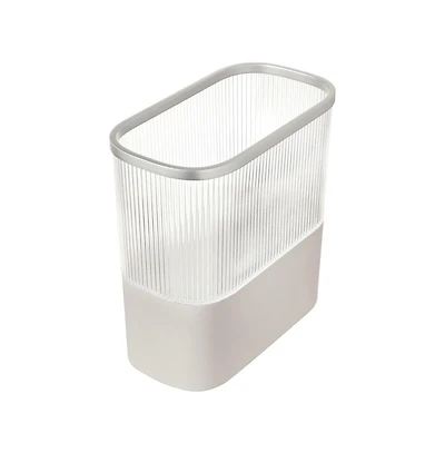 iDesign Plastic Bathroom Trash Can with Storage for Toiler Paper - Clear/Satin