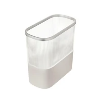 iDesign Plastic Bathroom Trash Can with Storage for Toiler Paper - Clear/Satin