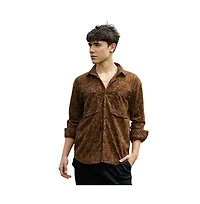Campus Sutra Men's Faded Corduroy Oversized Shirt