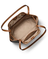 Michael Kors Women's Medium Signature Logo Bucket Messenger Handbag