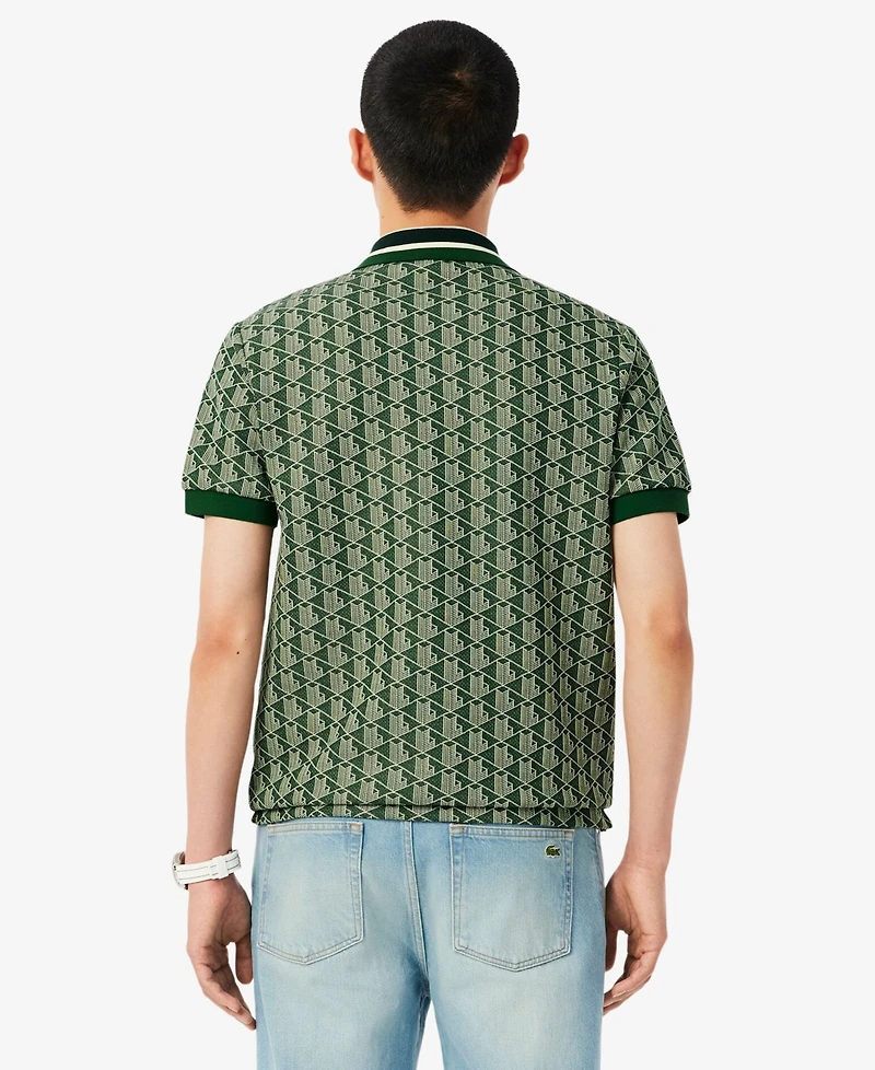 Lacoste Men's Classic Fit Monogram Jacquard Polo Shirt