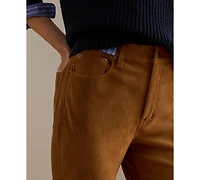 Lauren Ralph Women's High-Rise Goat-Suede Straight Ankle Pants