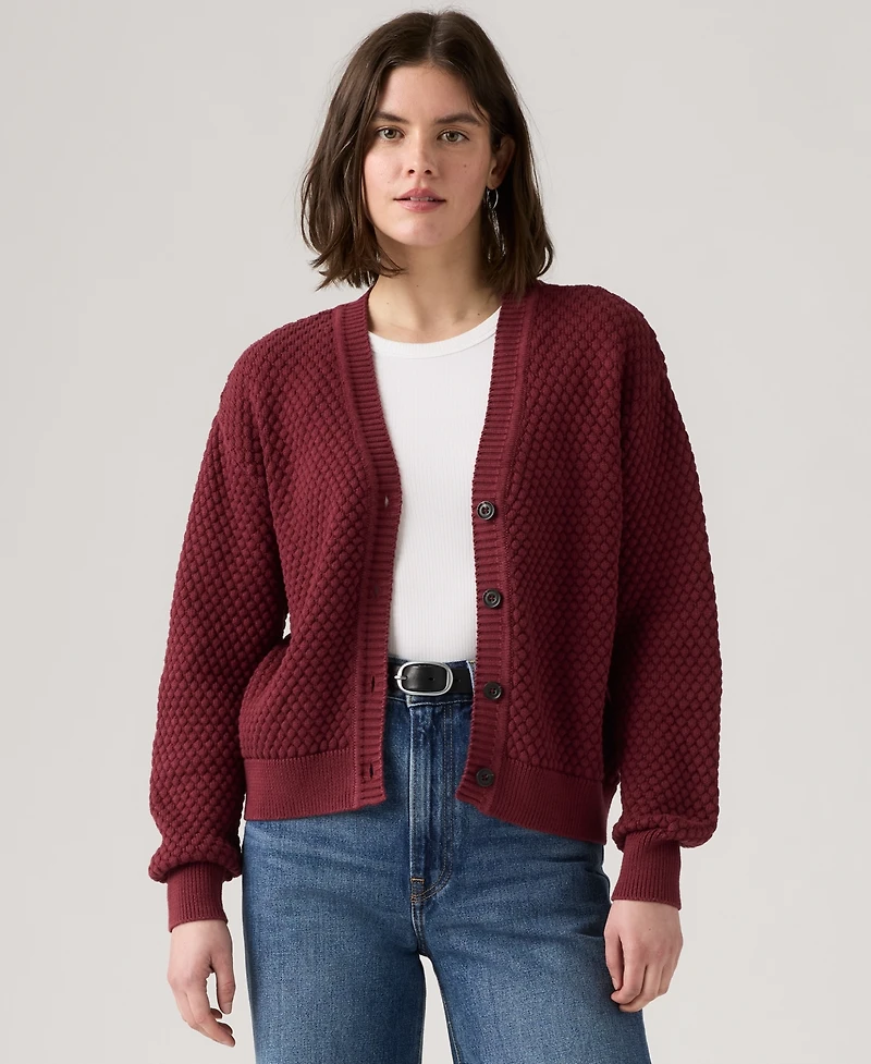 Levi's Women's Snowflake Long Sleeve Cardigan Sweater