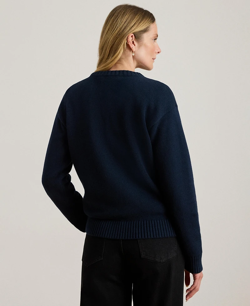 Lauren Ralph Women's Intarsia-Knit Dog Knit Sweater