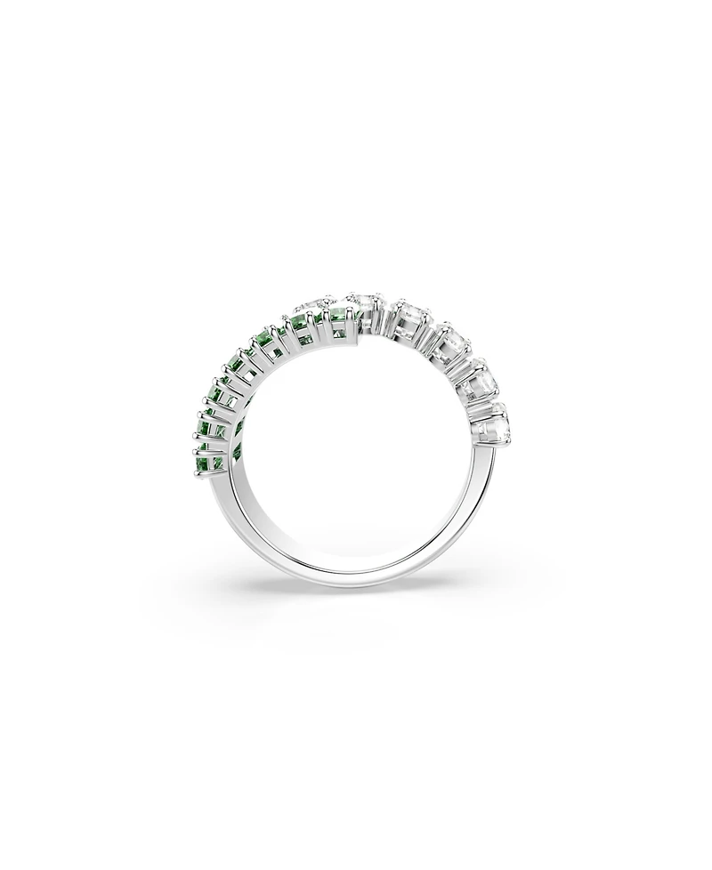 Swarovski Green Rhodium Plated Matrix Ring