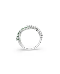 Swarovski Green Rhodium Plated Matrix Ring