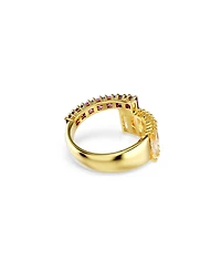 Swarovski Multicolored Gold-Tone Plated Matrix Ring