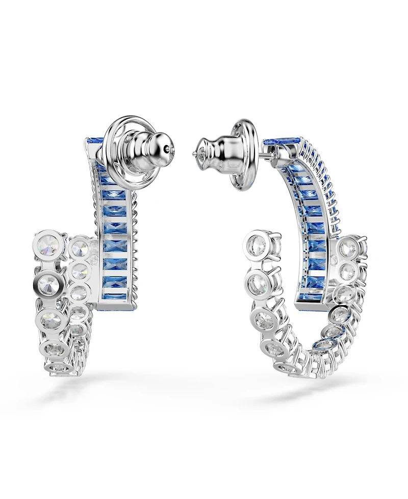 Swarovski Matrix Rhodium Plated Hoop Earrings