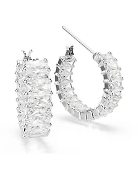 Swarovski Matrix Rhodium Plated Hoop Earrings