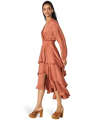Steve Madden Women's Bei Smocked-Waist Tiered High-Low Dress