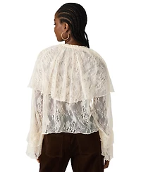Steve Madden Women's Saylor Ruffle V-Neck Top