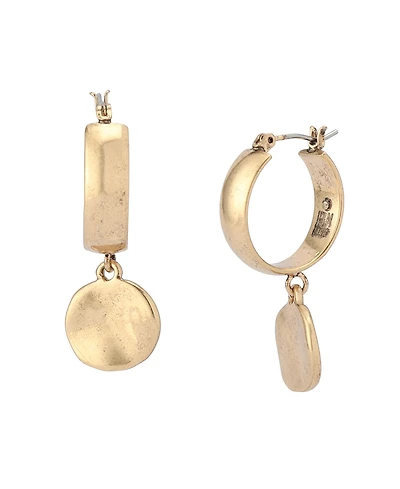 Robert Lee Morris Soho Gold Heirloom Charms Disc Huggie Earrings