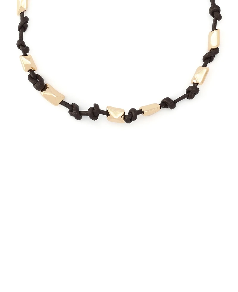 Robert Lee Morris Soho Gold Heirloom Charms Pyramid Woven Collar Necklace