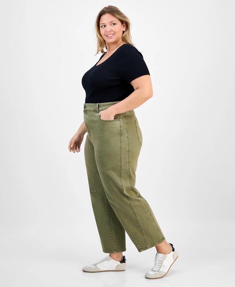 And Now This Trendy Plus High-Rise Barrel-Leg Jeans, Macy's Exclusive