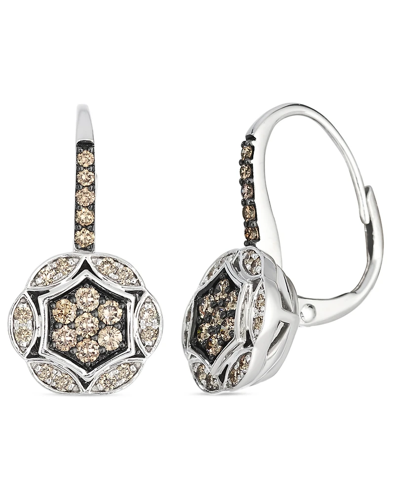 Le Vian Chocolate Diamond (0.41 ct. t.w.) and Nude Diamond (0.17 ct ct. t.w.) Earrings in 14K Vanilla Gold
