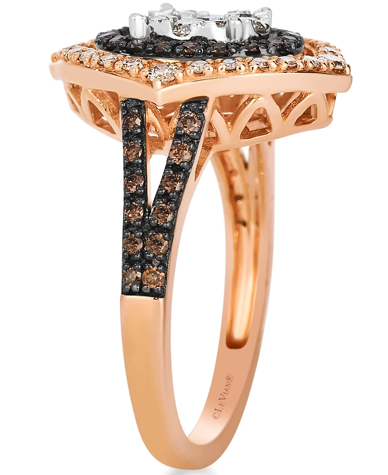 Le Vian Nude and Chocolate Diamond Ring (0.87 ct. t. w.) in 14K Two Tone Gold