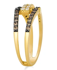 Le Vian Vanilla Diamond (0.13 ct. t.w.) and Chocolate Diamond Ring (0.34 ct. t.w.) in 14K Honey Gold