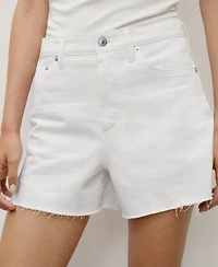 Mango Women's Frayed Hem Denim Shorts