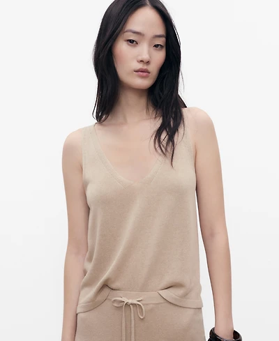 Mango Women's V-Neck Knit Top