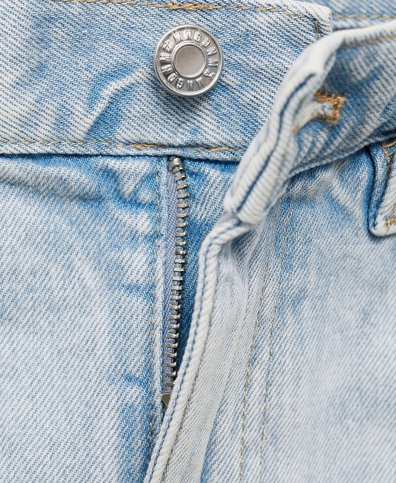 Mango Women's Frayed Hem Denim Skirt
