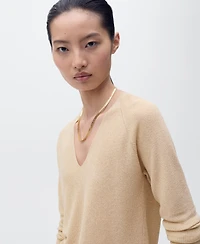 Mango Women's V-Neck Lurex Sweater