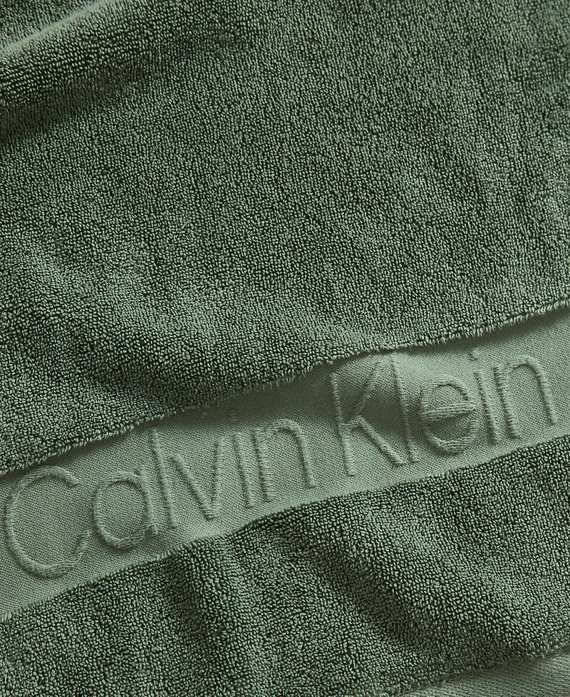 Calvin Klein Iconic Cotton Jacquard Bath Towel, 56" x 30"