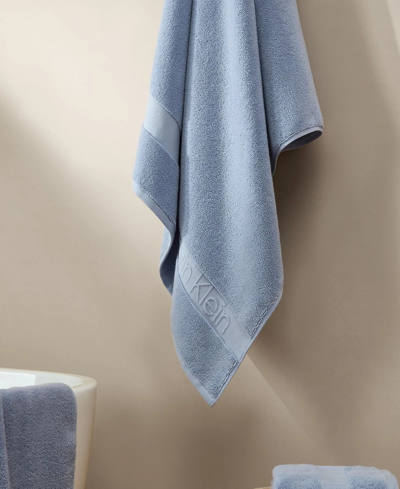 Calvin Klein Iconic Cotton Jacquard Bath Towel, 56" x 30"