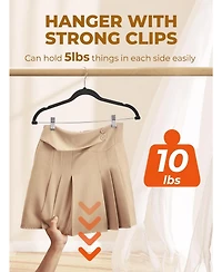 Velvet Skirt & Pant Hangers with Adjustable Clips Black 24 Pack