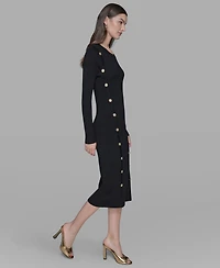 Karl Lagerfeld Paris Women's Long Sleeves Bodycon Dress
